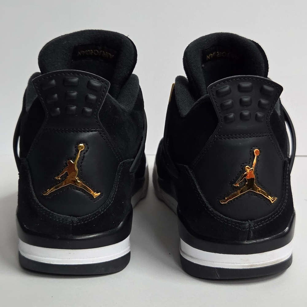 Jordan 4 Retro Royalty 2017 Size 11.5 Pre-Owned 308497-032 Black Gold - Picture 5 of 15